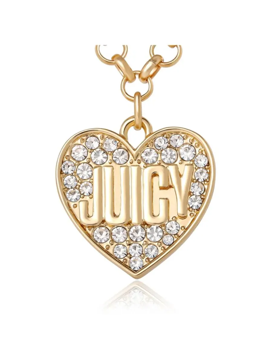 Колье с логотипом в форме сердца - оттенок Juicy Couture — изображение 7 из 8, оттенок золото