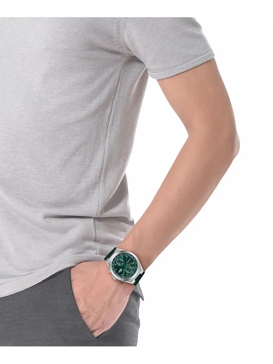 Мужские часы Line Racer с зеленым силиконовым ремешком, 42 мм Lacoste — изображение 4 из 5, оттенок зеленый