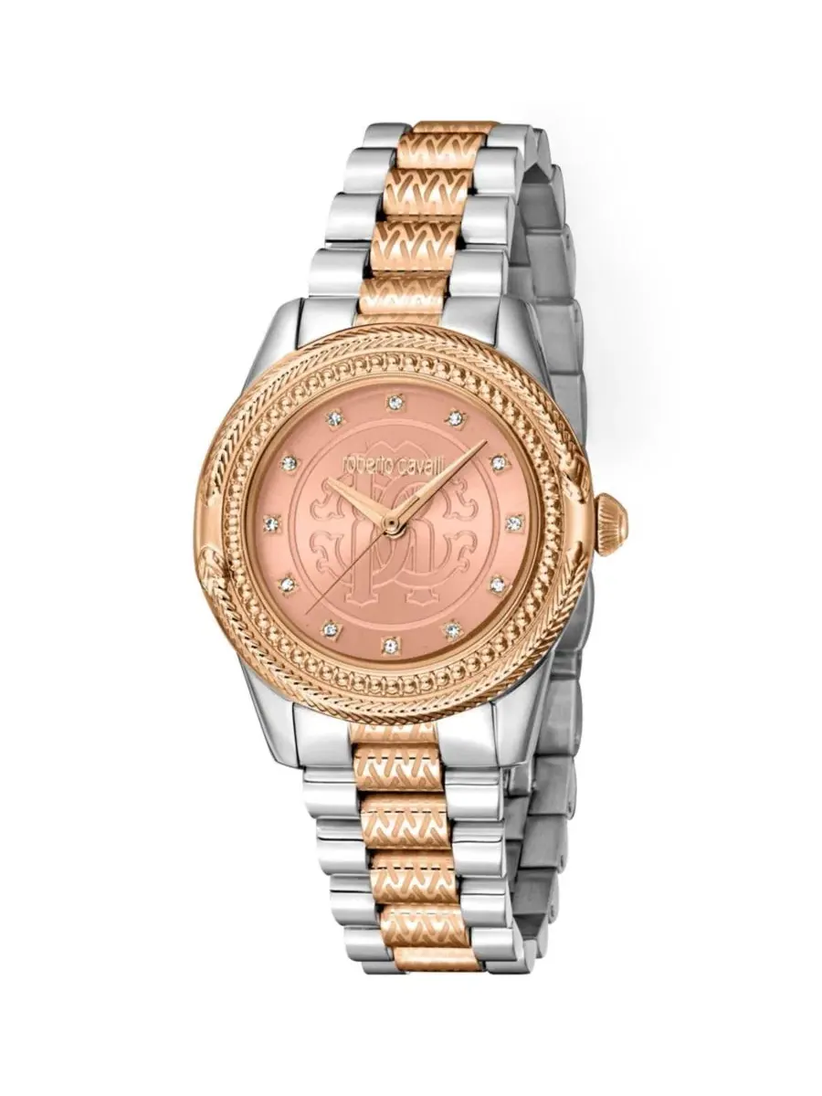 Женские часы Snake Core Quartz с браслетом из нержавеющей стали Roberto Cavalli — серебристый