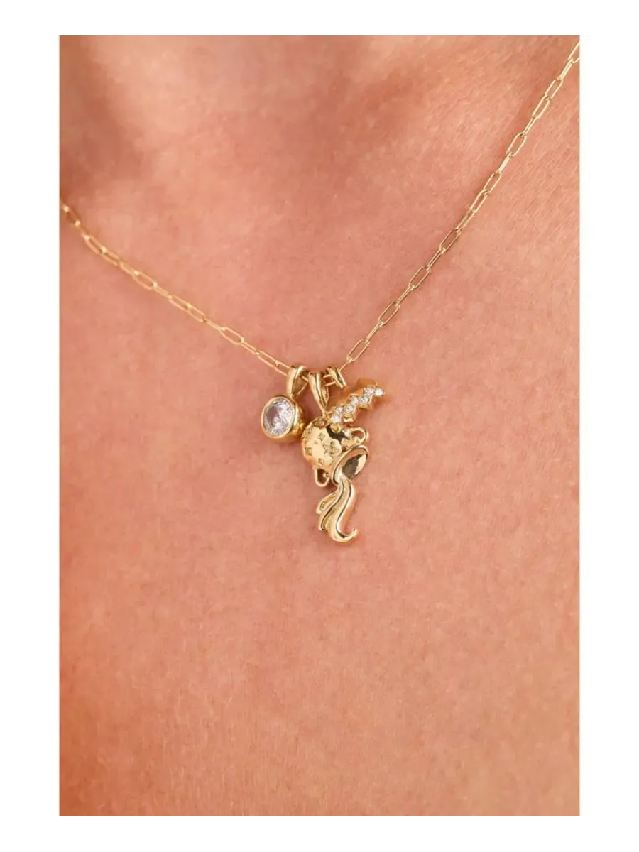 Подвеска-кулон с символом Водолея, модель Aquarius Zodiac Charm Cluster Alex and Ani — изображение 3 из 3, оттенок золото