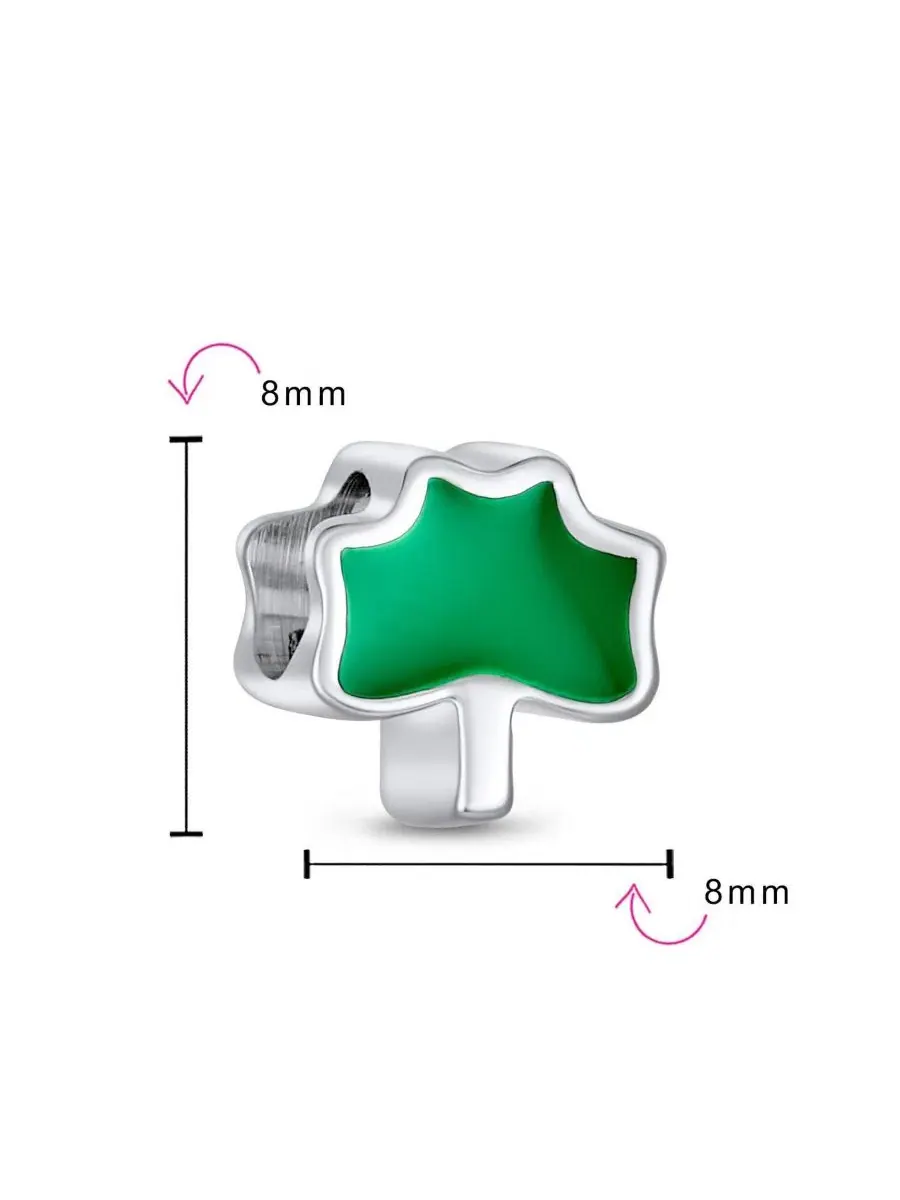 Бусина-шарм с эмалевым трилистником Lucky Enamel Green Shamrock Clover Charm Bead Bling Jewelry — изображение 3 из 3