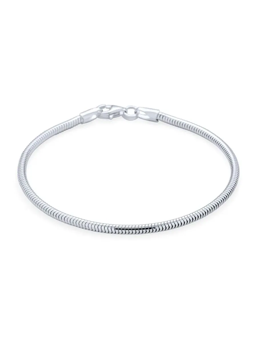 Серебряный браслет-цепочка змеиный, модель Add Charms Bling Jewelry — изображение 1 из 3