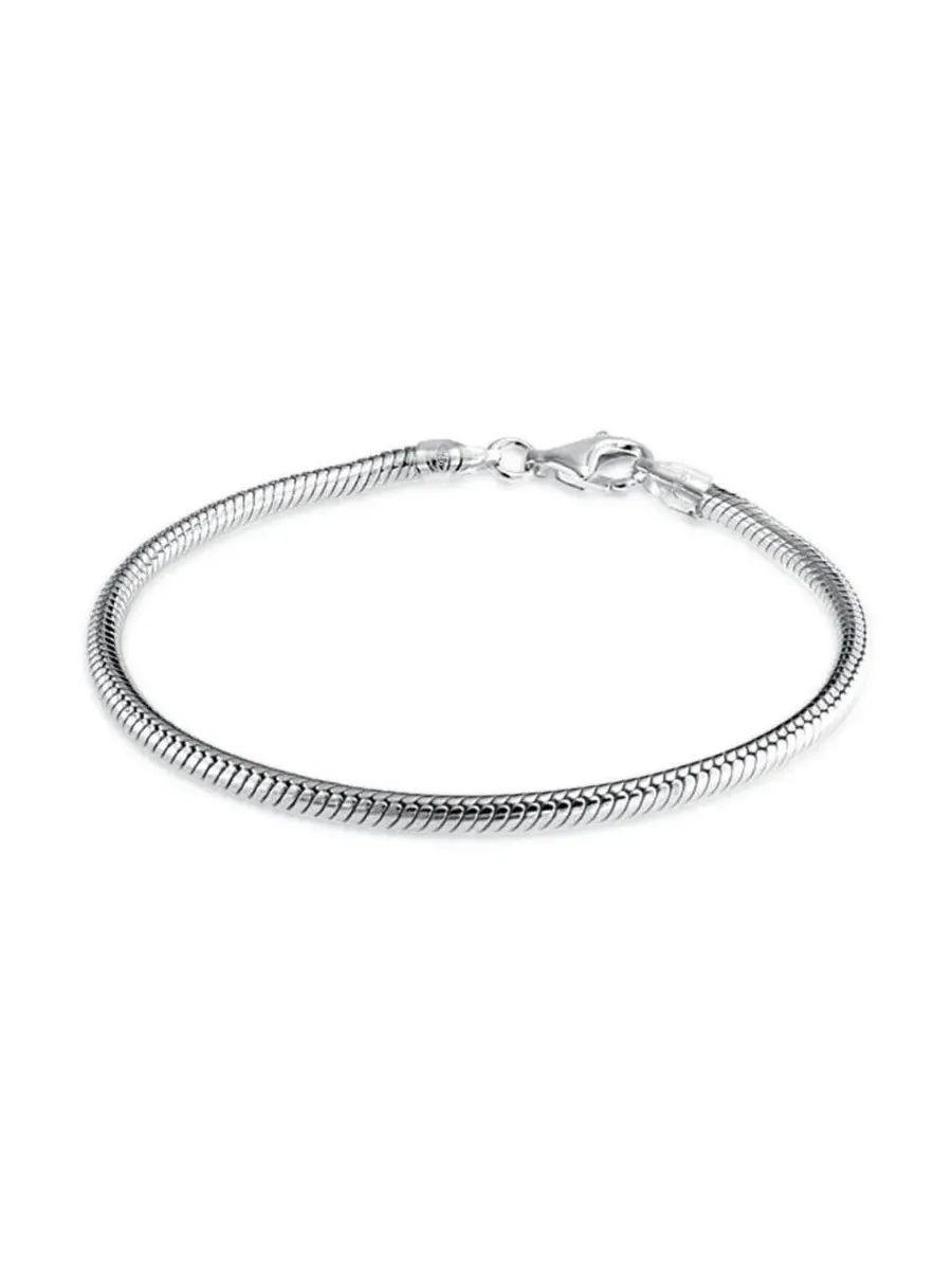 Серебряный браслет-цепочка змеиный, модель Add Charms Bling Jewelry — изображение 3 из 3