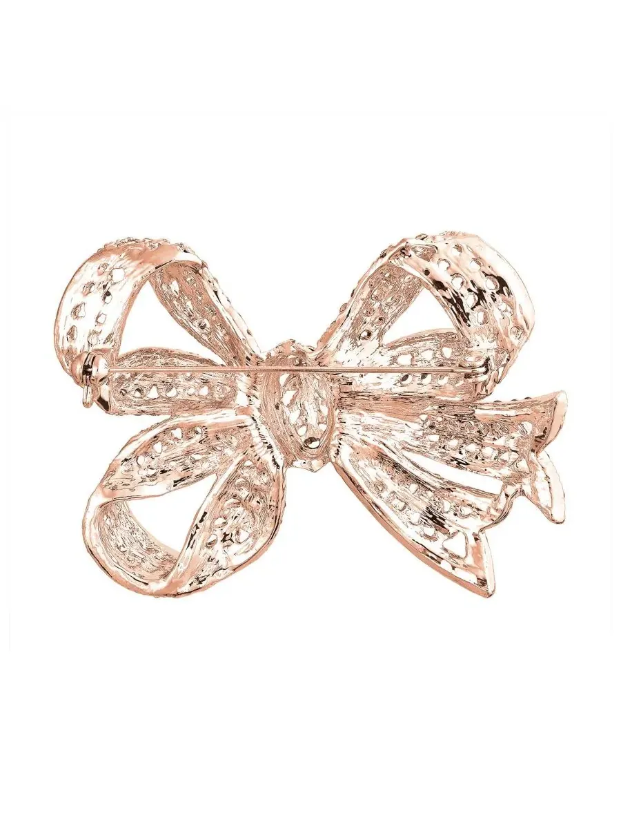 Брошь-булавка с кристаллами, модель Victorian Style Crystal Filigree Ribbon Brooch Bling Jewelry — изображение 4 из 5