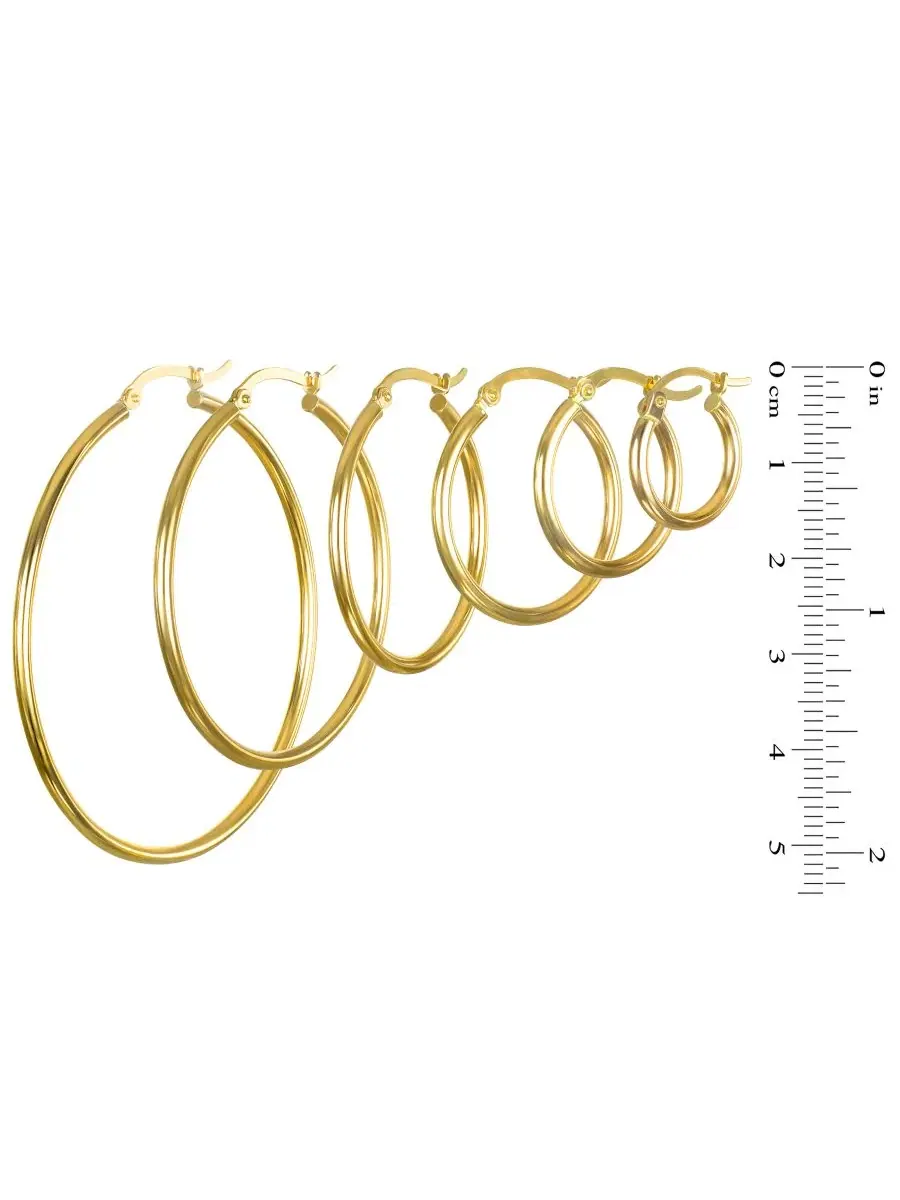 Серьги-кольца 2x40 мм — изображение 4 из 5, оттенок желтый золотистый