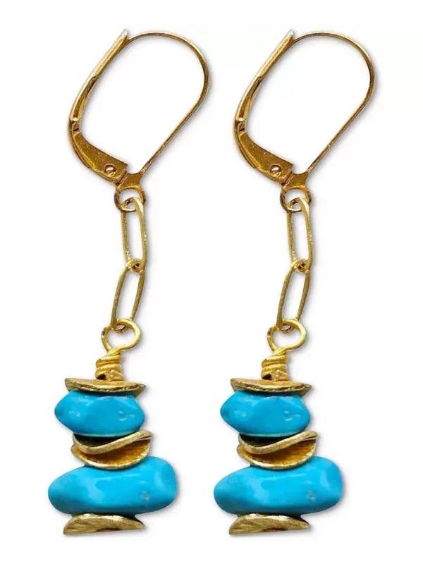 Серьги-Капли из бирюзы Minu Jewels — голубой