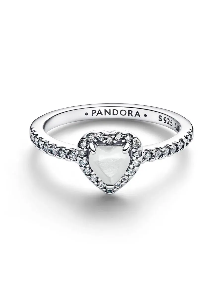Кольцо с сердцем из страз Princess Colored Pandora — изображение 2 из 3, оттенок белый/серебристый
