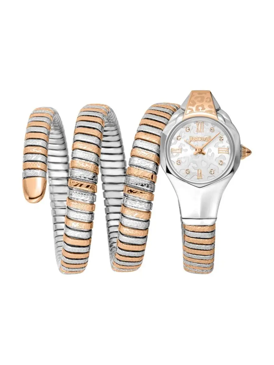 Женские часы Reptilia Quartz с браслетом из стали двух цветов Just Cavalli