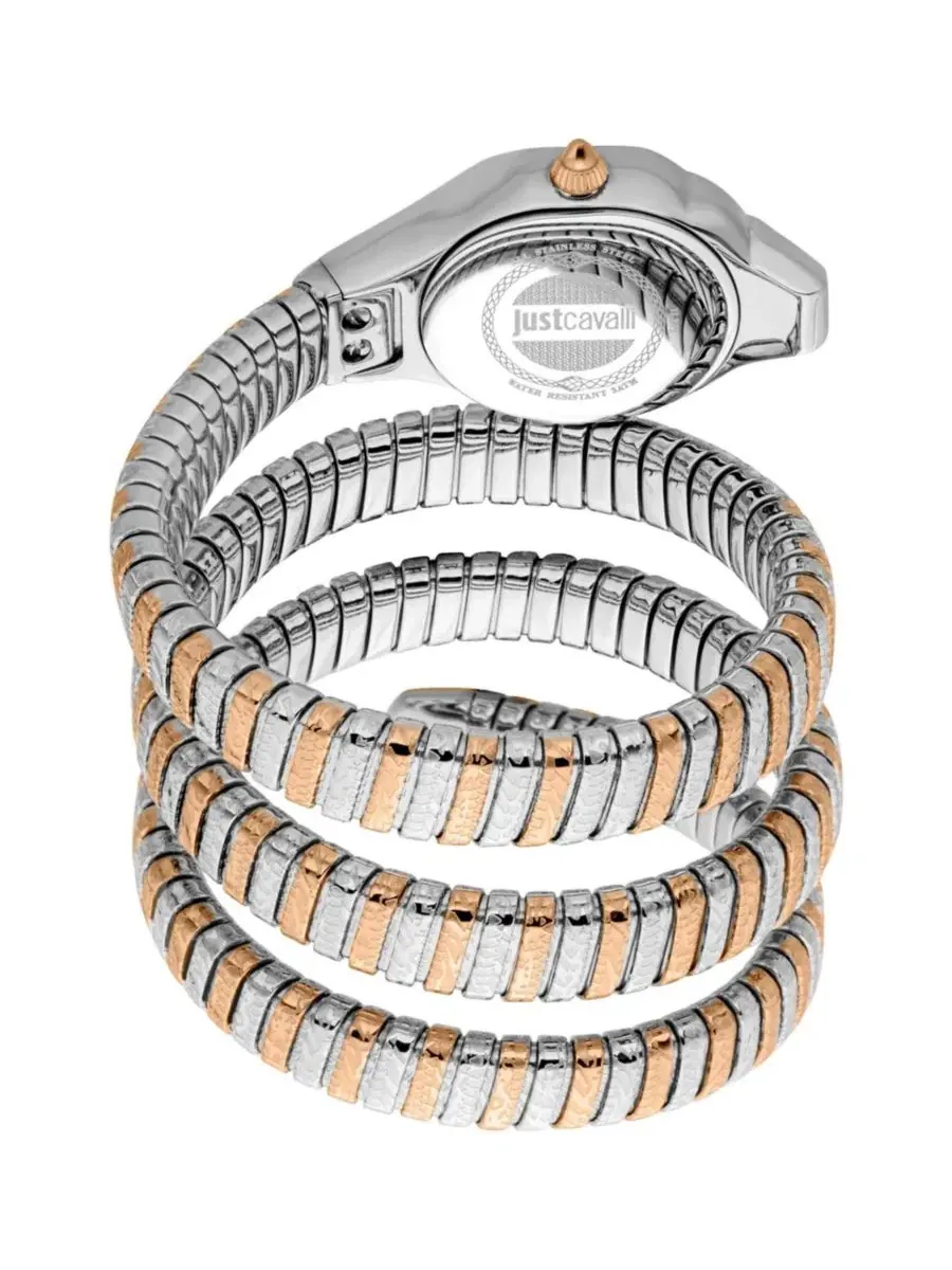 Женские часы Reptilia Quartz с браслетом из стали двух цветов Just Cavalli — изображение 2 из 3, оттенок серебряный