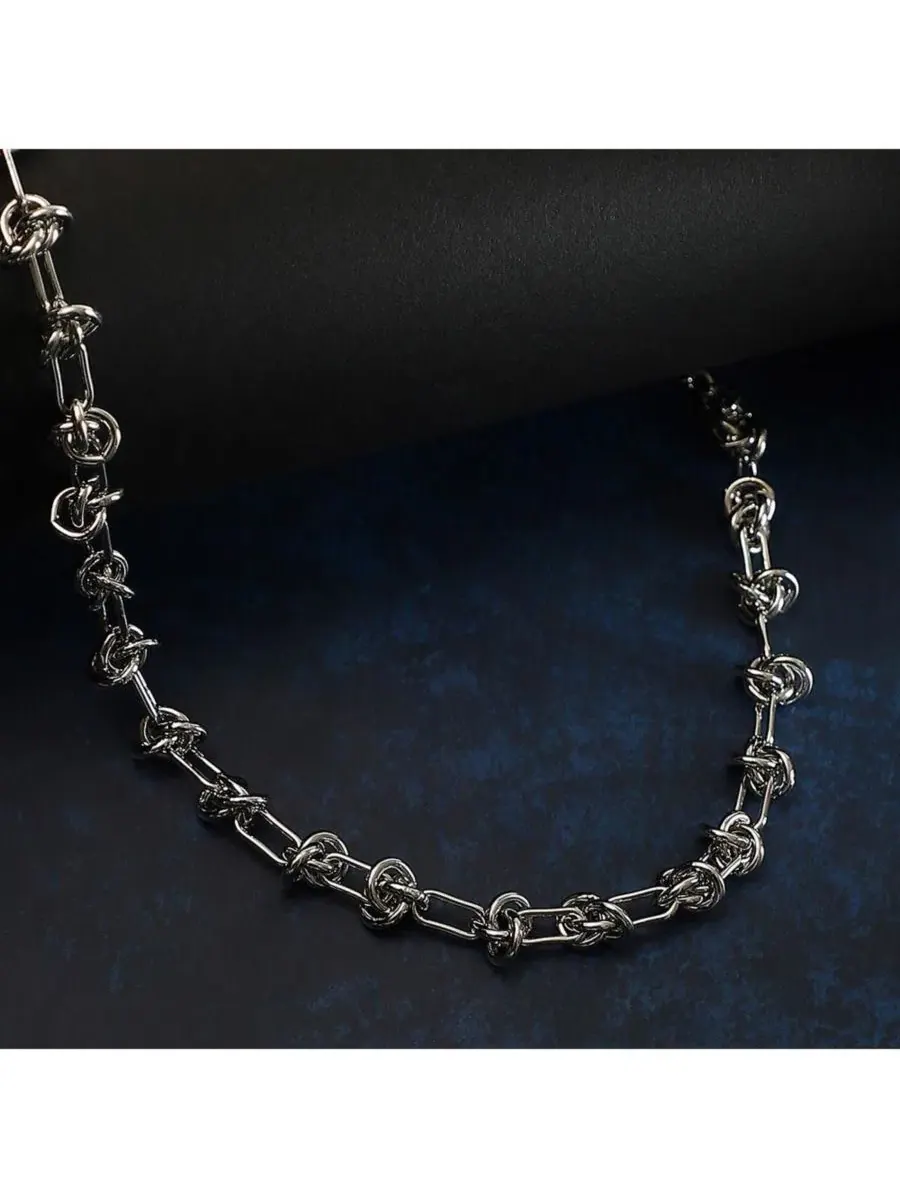 Колье-цепь с узлом The Knot-Link Chain SOHI — изображение 2 из 6, оттенок серебряный