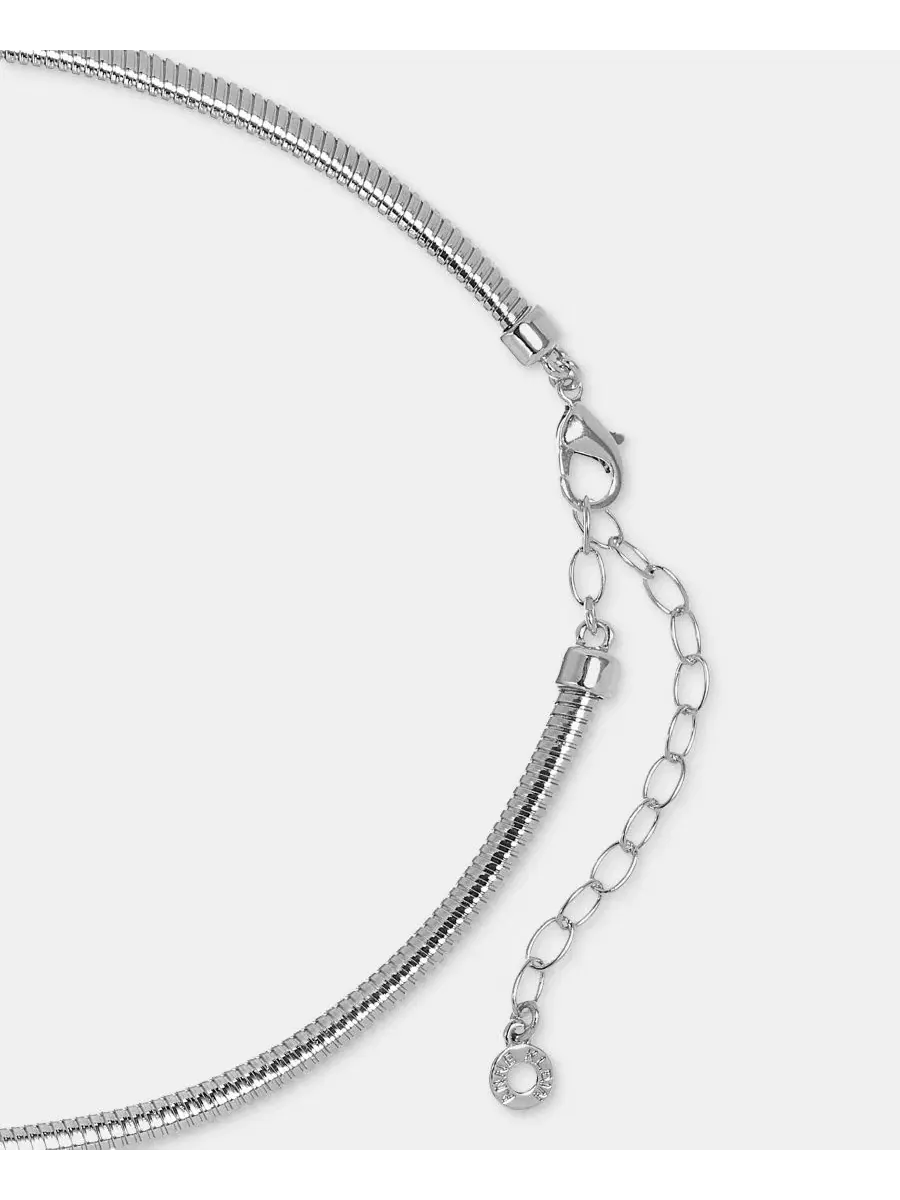 Колье с объемным звеном-подвеской Anne Klein — изображение 4 из 5, оттенок серебряный