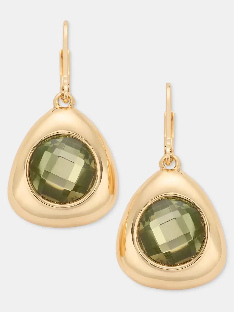 Серьги-подвески из камня Stone Pebble Drop Anne Klein — изображение 1 из 4, оттенок черный