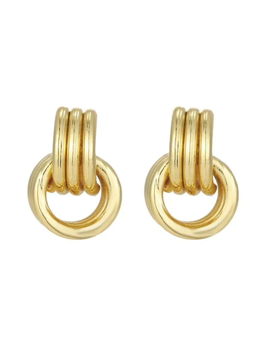 Серьги-гвоздики с винтажным дизайном Maeve Vintage ADORNIA — изображение 2 из 3, оттенок золото