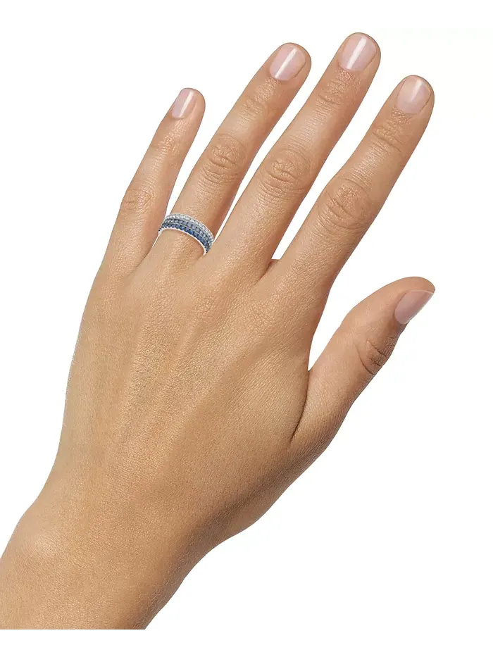 Кольцо с сапфиром Denim Ombré (9/10 карата) из 14-каратного белого — изображение 2 из 5, оттенок серебристый