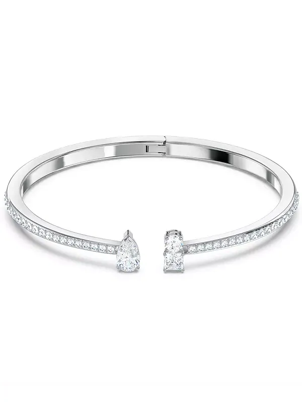 Браслет-Манжета с серебристым кристаллом Swarovski — изображение 1 из 3, оттенок прозрачный