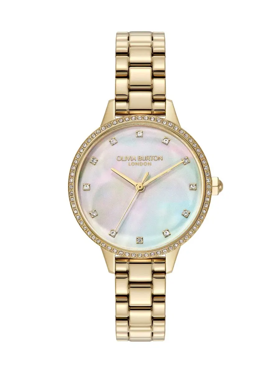 Женские наручные часы с браслетом из стали, 34 мм, Captivate Olivia Burton — золотистый