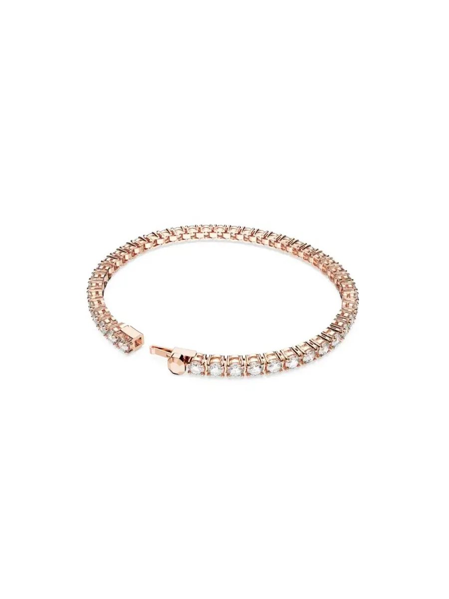 Браслет Swarovski Crystal Round Cut Matrix Tennis — изображение 2 из 4, оттенок розовый золотистый
