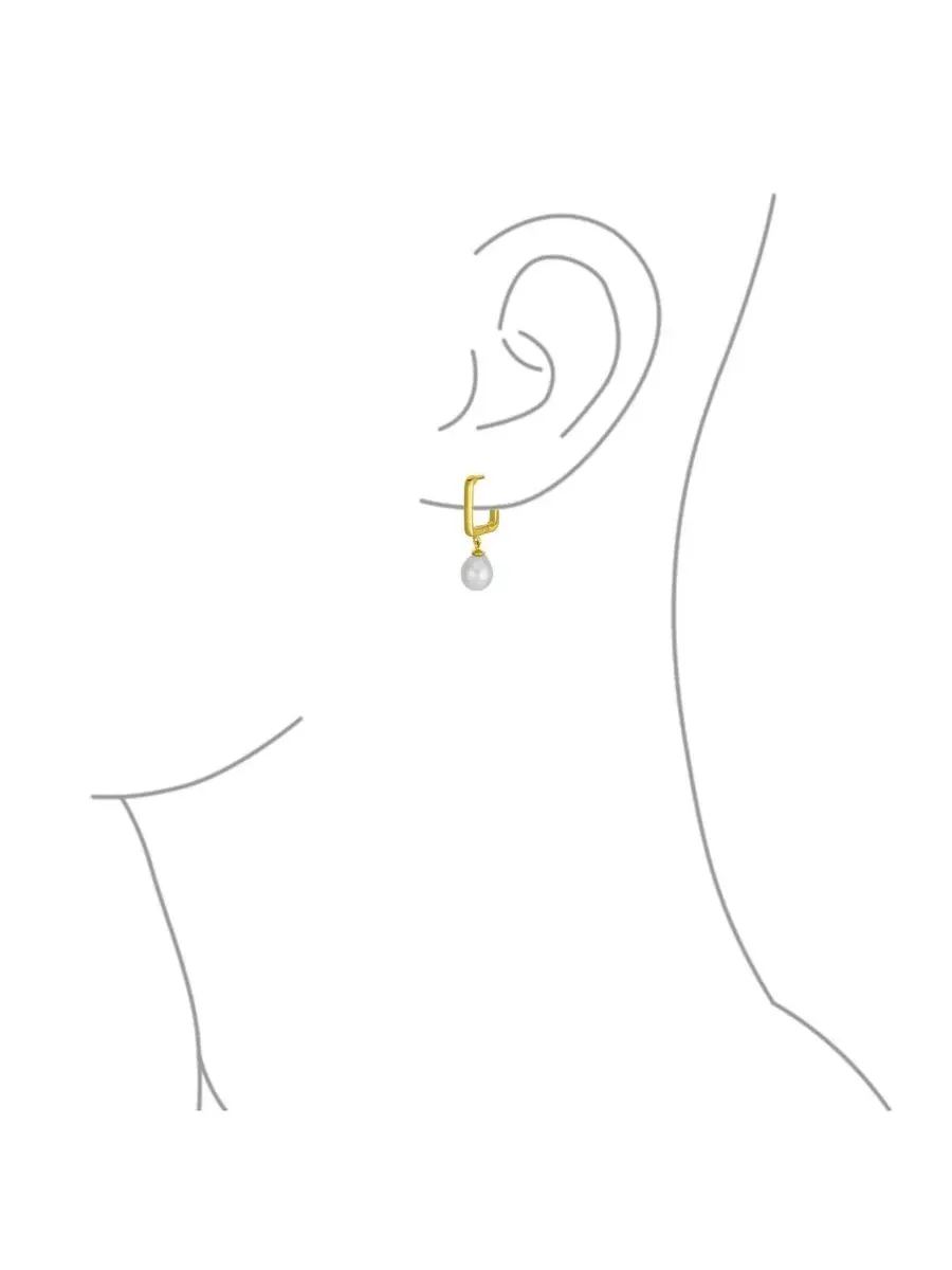 Серьги-подвески из жемчуга с позолотой Bling Jewelry — изображение 3 из 4, оттенок золотистый