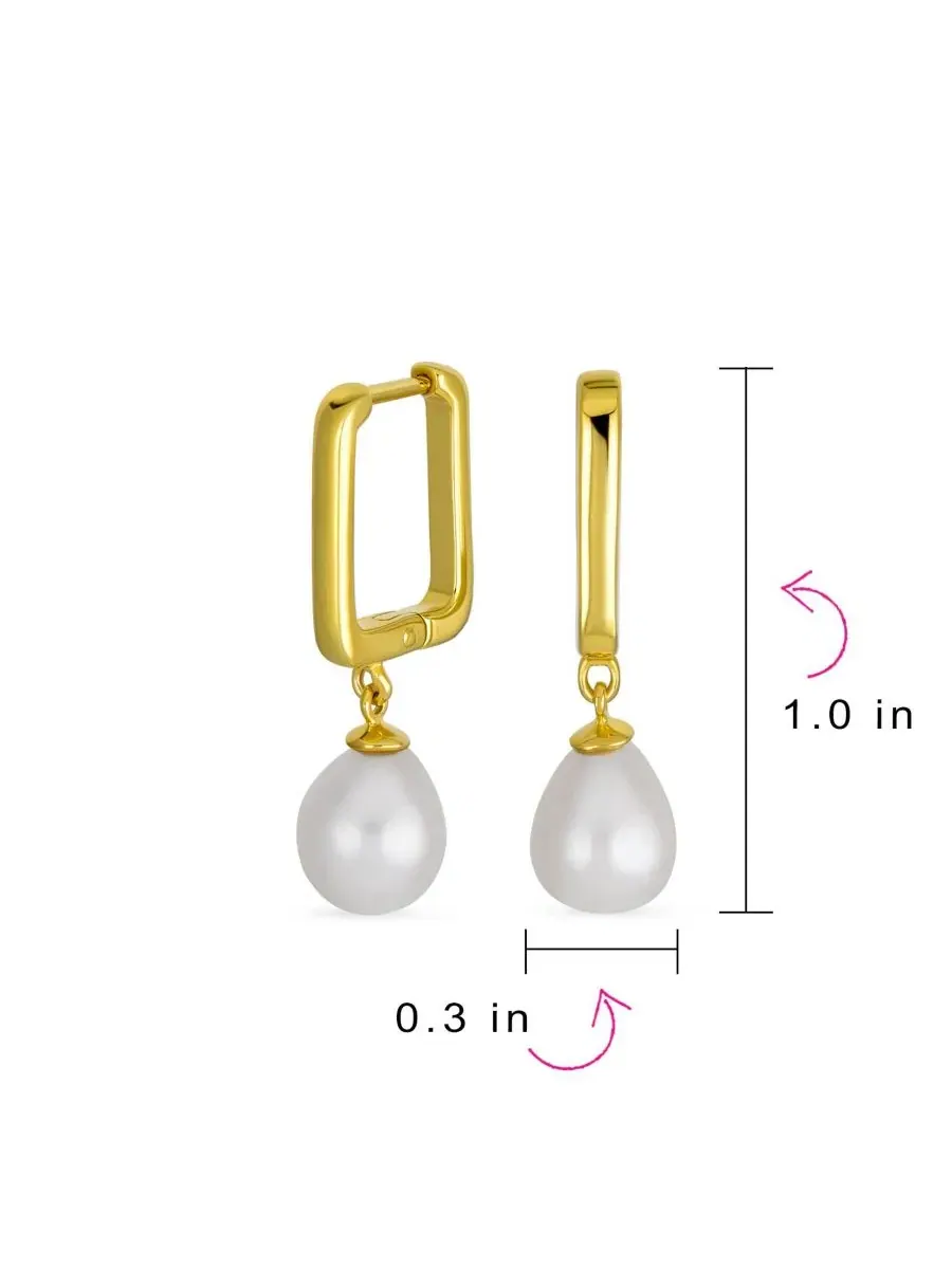 Серьги-подвески из жемчуга с позолотой Bling Jewelry — изображение 4 из 4, оттенок золотистый