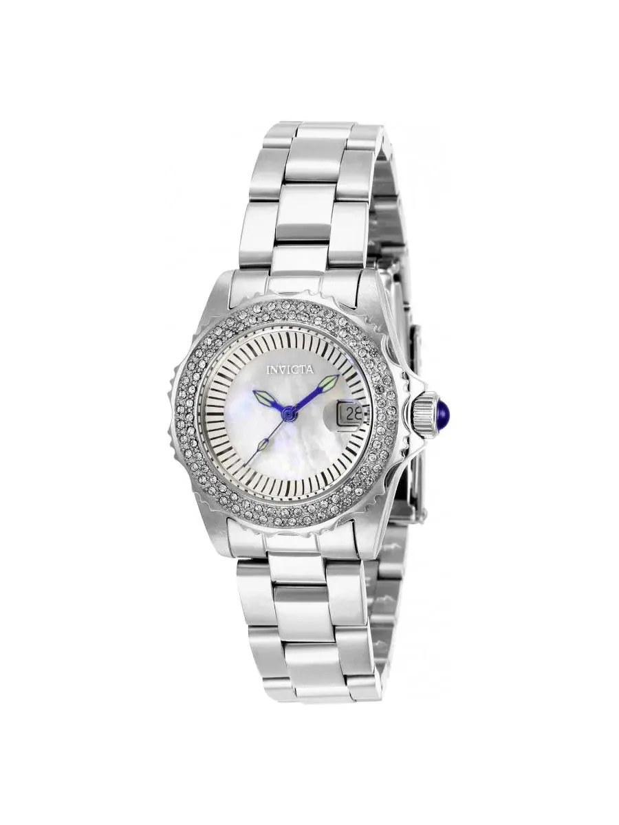 Женские часы Angel Quartz 3 Hand White Dial 28442 Invicta — изображение 1 из 3, оттенок серебряный