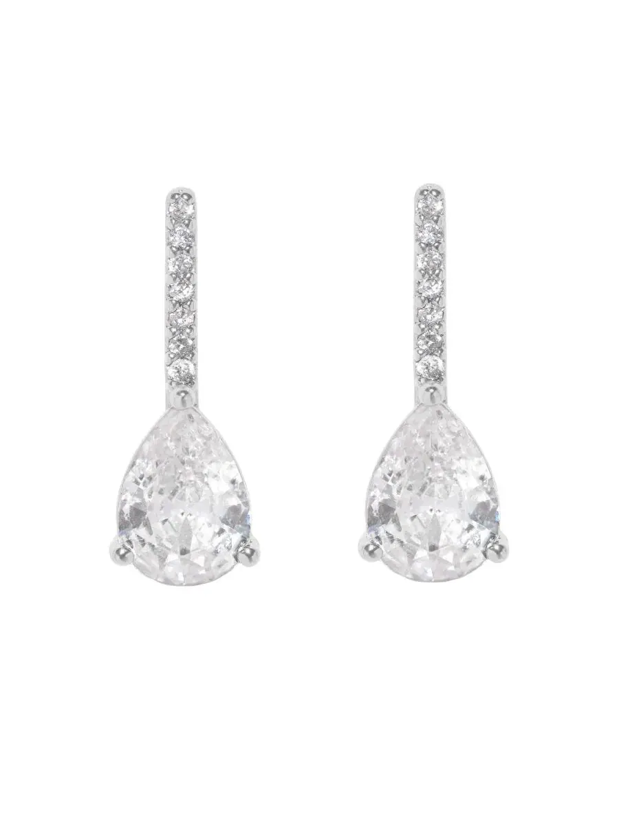 Серьги-гвоздики с жемчужной каплей Crystal Cape May Pear Girls Crew — изображение 1 из 3, оттенок серебряный
