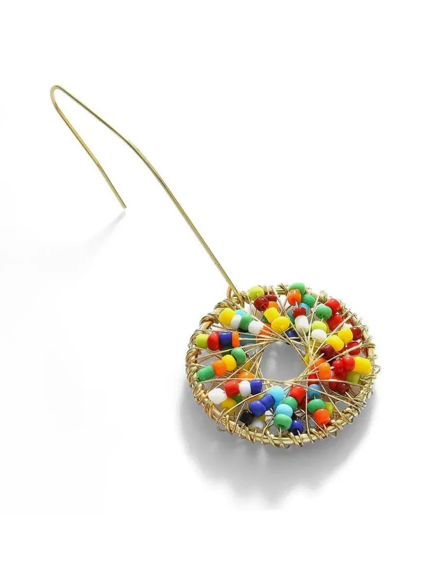 Серьги-подвески с бусинами Multicolour SOHI — изображение 3 из 4, оттенок многоцветный