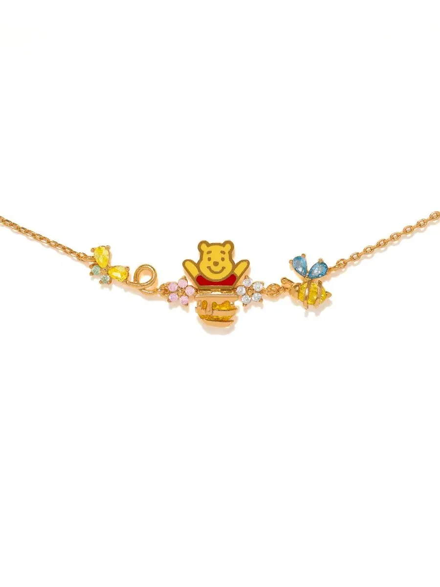 Браслет с кристаллами и эмалью, Winnie Pooh Girls Crew — изображение 1 из 3, оттенок золото