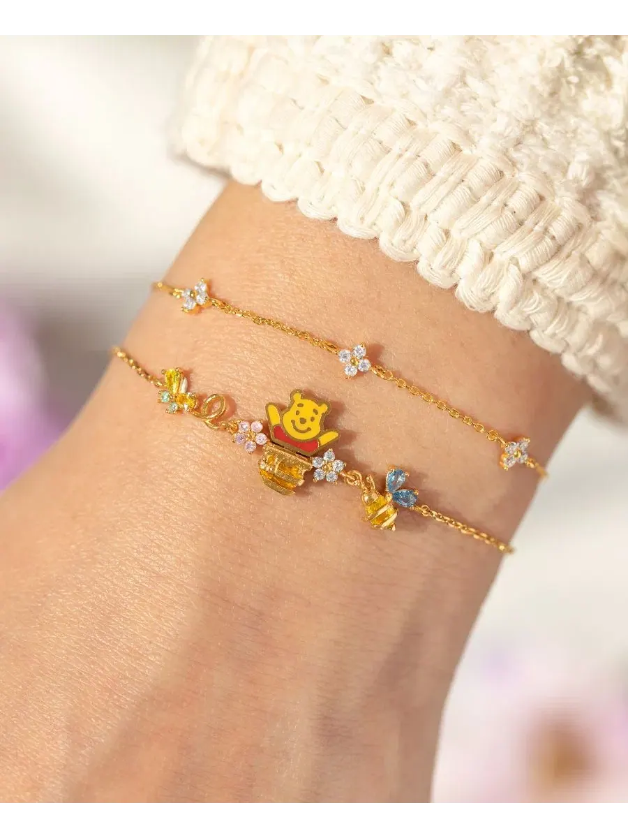 Браслет с кристаллами и эмалью, Winnie Pooh Girls Crew — изображение 3 из 3, оттенок золото