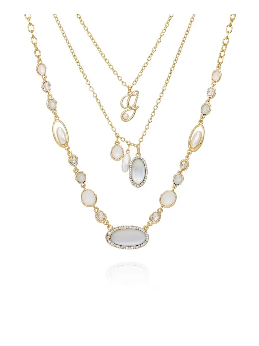 Набор из 3 многослойных ожерелий золотистого цвета Guess