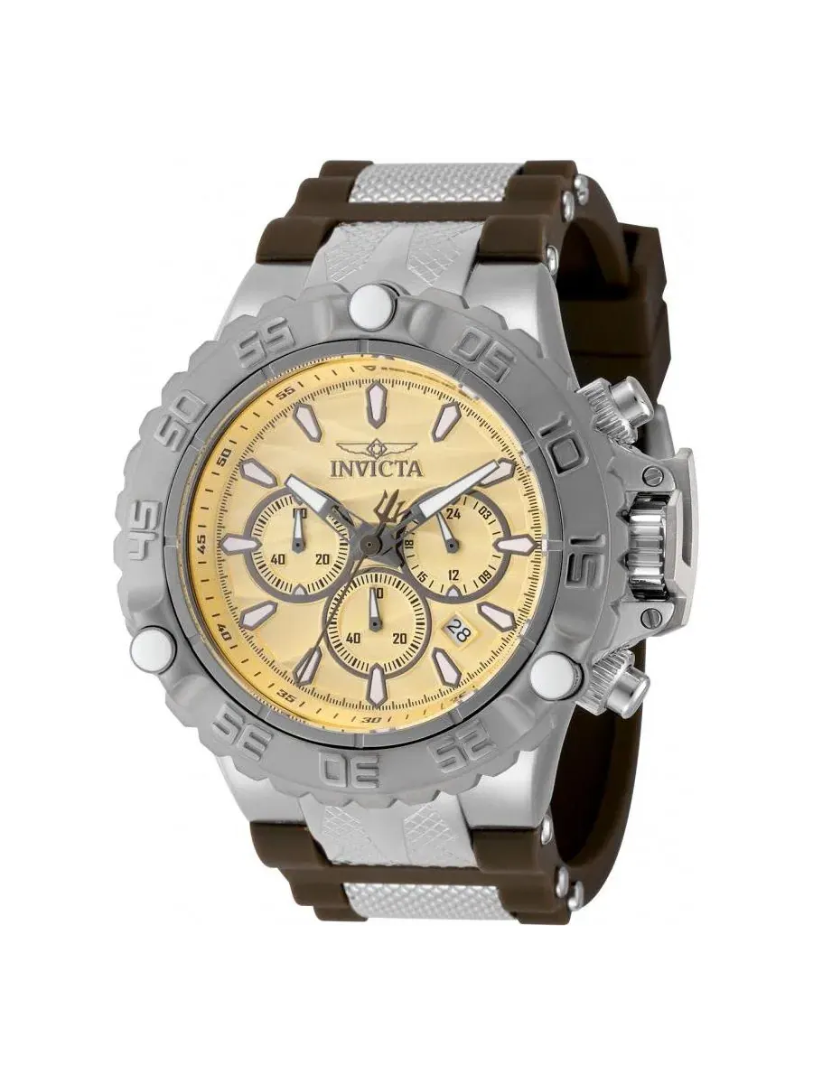 Мужские кварцевые часы Subaqua VD53 48559 с циферблатом Invicta, коричневый/стальной