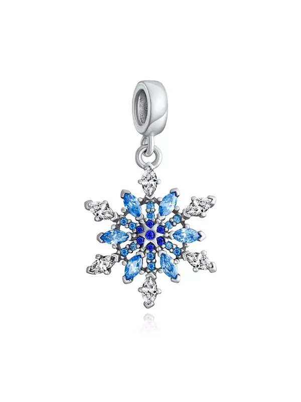 Подвеска-Снежинка с синим зимним кристаллом, серебро 925 пробы Bling Jewelry — изображение 1 из 4, оттенок синий