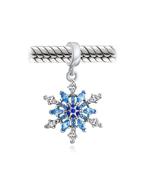 Подвеска-Снежинка с синим зимним кристаллом, серебро 925 пробы Bling Jewelry — изображение 3 из 4, оттенок синий