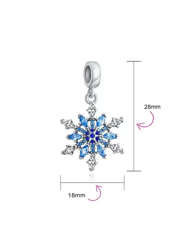 Подвеска-Снежинка с синим зимним кристаллом, серебро 925 пробы Bling Jewelry — изображение 4 из 4, оттенок синий