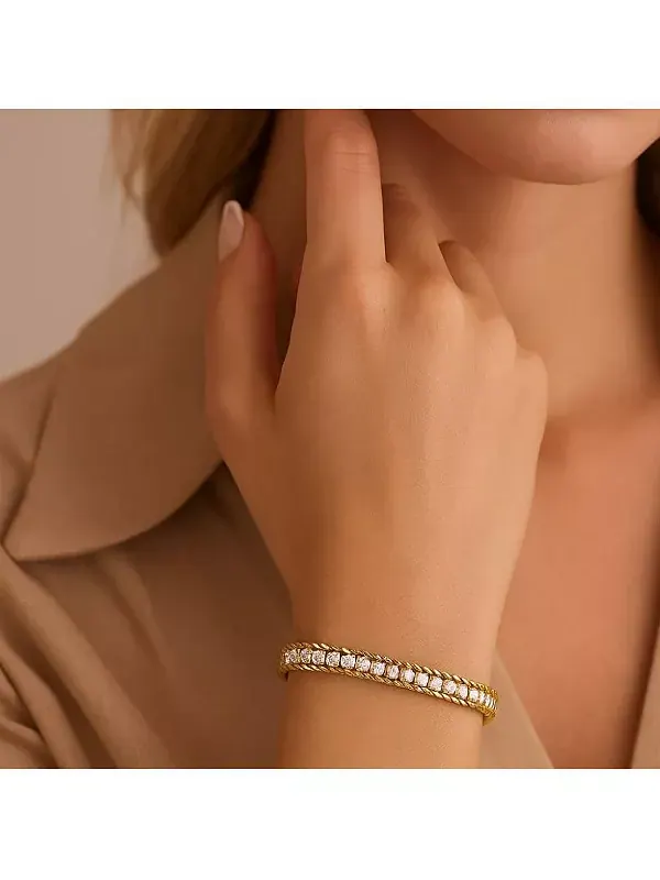 Браслет-Цепочка Amelia Sparkle Stack с регулируемым кубическим цирконием Hollywood Sensation — изображение 2 из 4