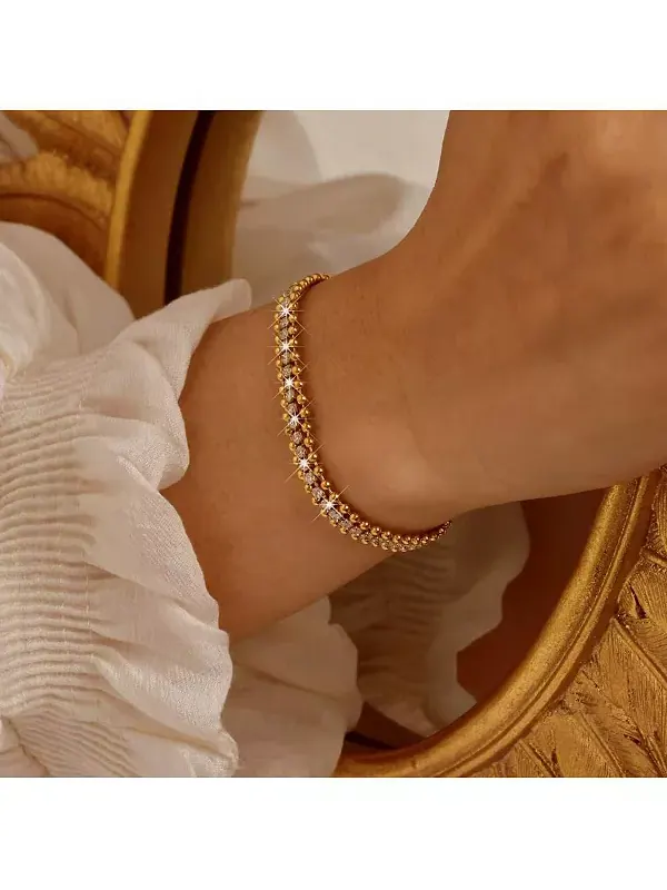 Браслет-Цепочка Amelia Sparkle Stack с регулируемым кубическим цирконием Hollywood Sensation — изображение 3 из 4