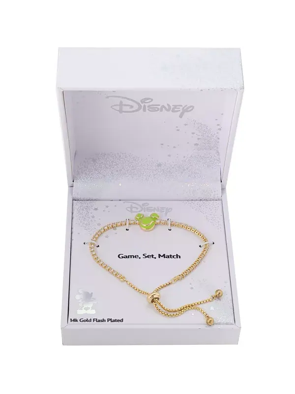 Браслет с теннисным мячом «боло» из кубического циркония Микки Мауса Disney — изображение 3 из 3, оттенок золото