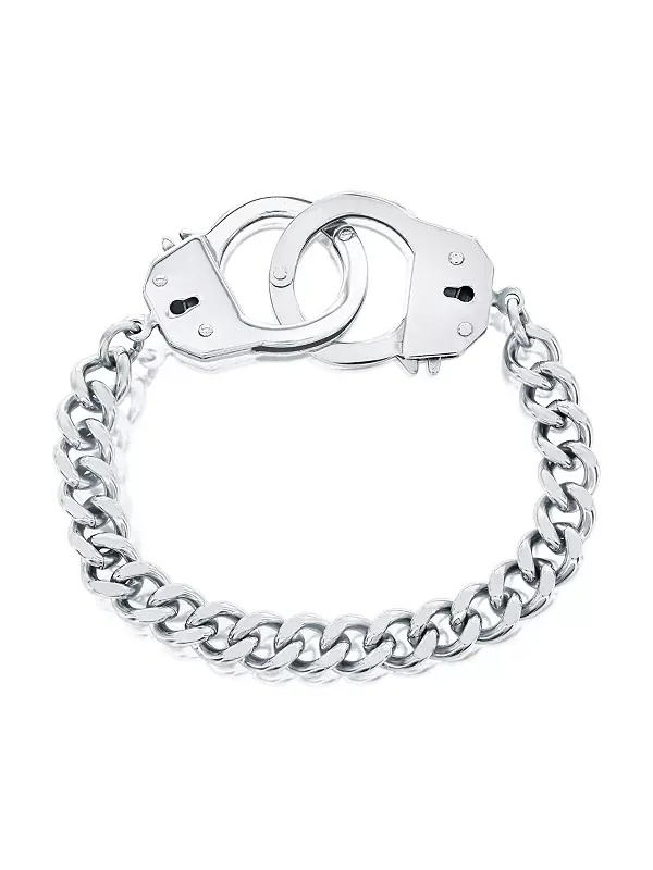 Браслет с замком-наручником из нержавеющей стали Metallo