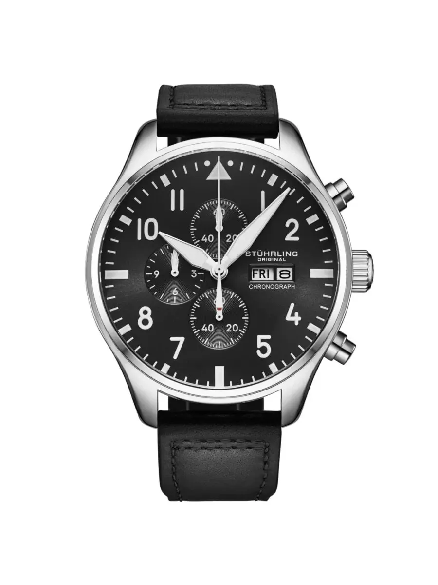 Наручные часы 43 мм с хронографом Navigator 4075 Stuhrling — изображение 1 из 4, оттенок черный