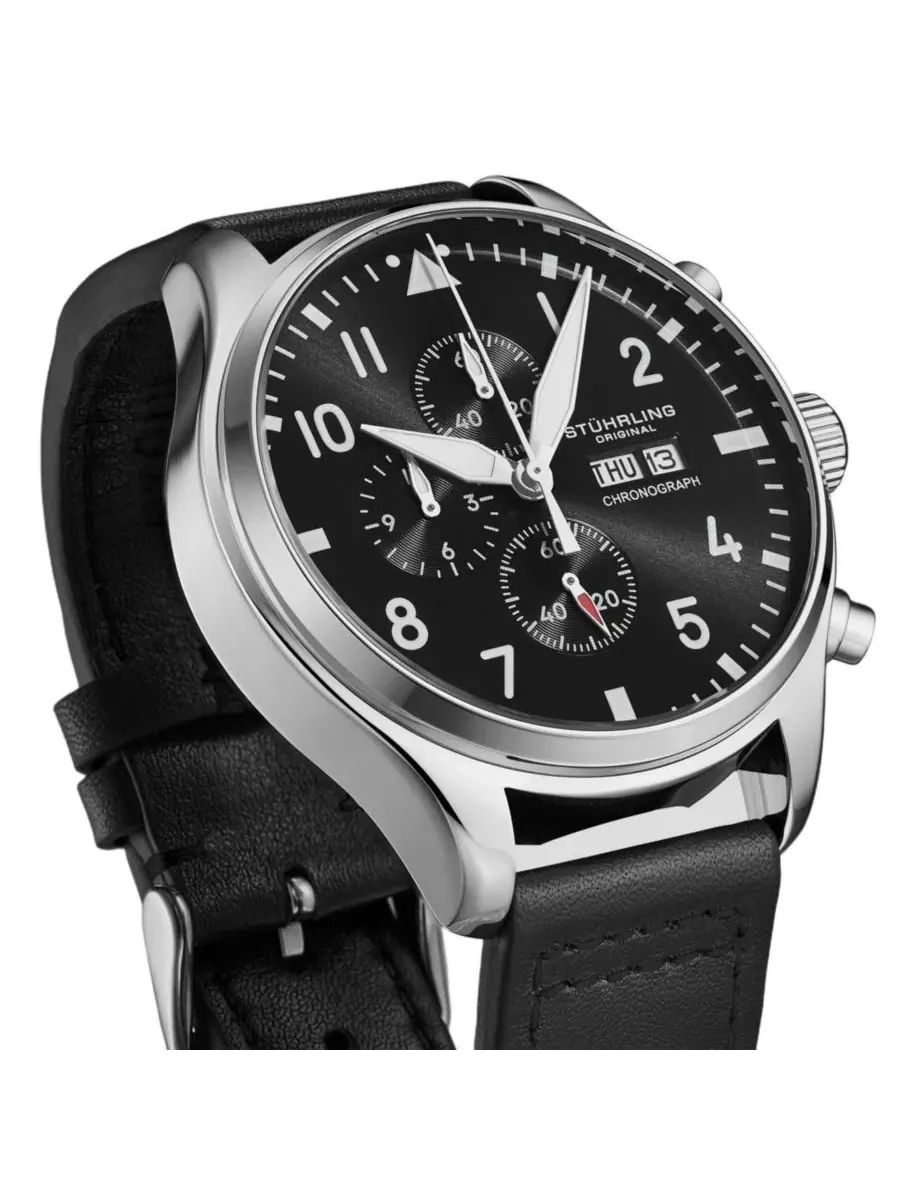 Наручные часы 43 мм с хронографом Navigator 4075 Stuhrling — изображение 4 из 4, оттенок черный