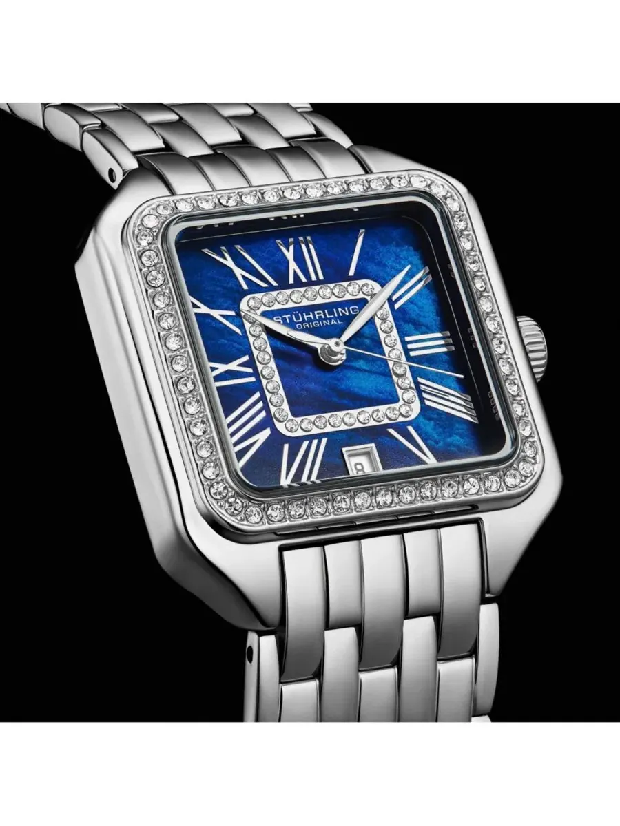Женские часы Valencia 4067, 32 мм, с кристаллами Stuhrling — изображение 4 из 5, оттенок синий