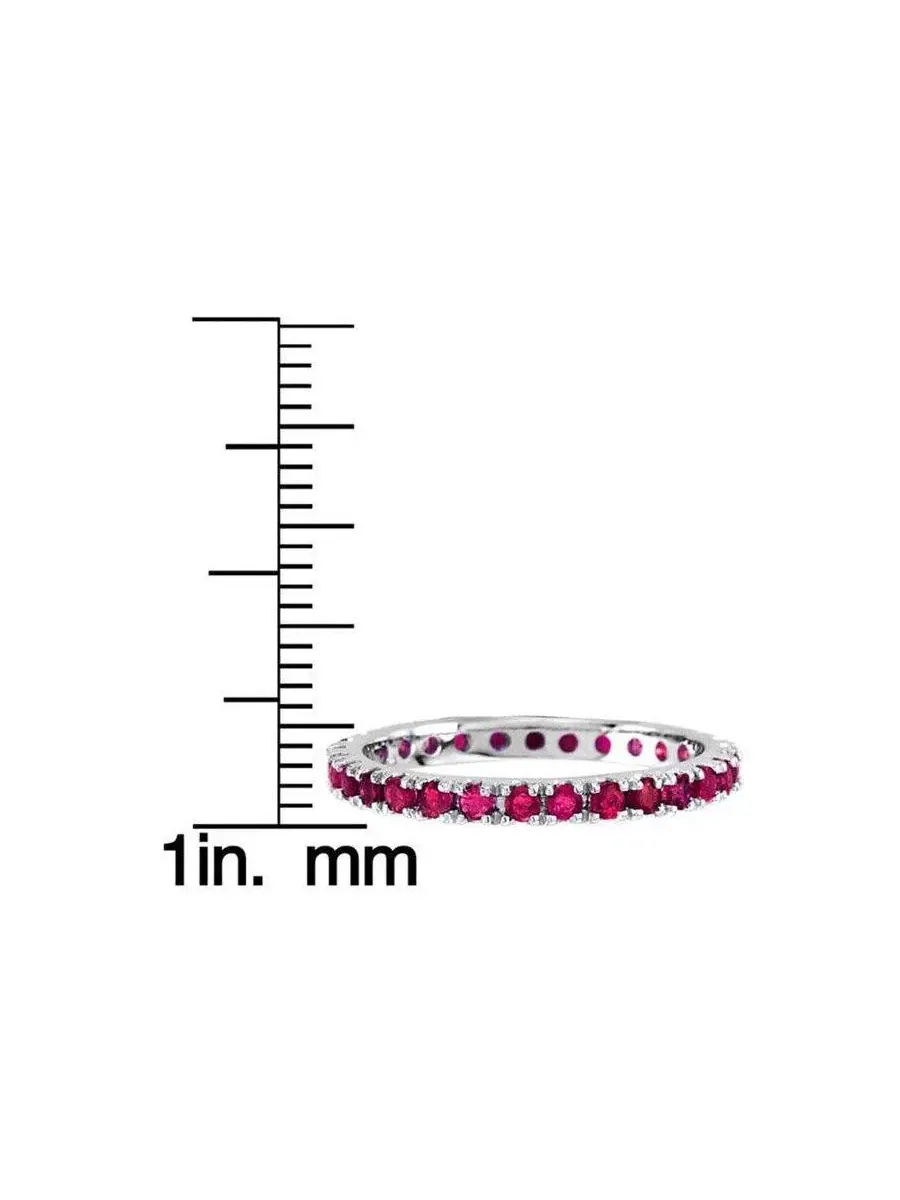 Кольцо из золота 14K с изумрудом, модель Eternity Band Suzy Levian New York — изображение 3 из 3, оттенок красный