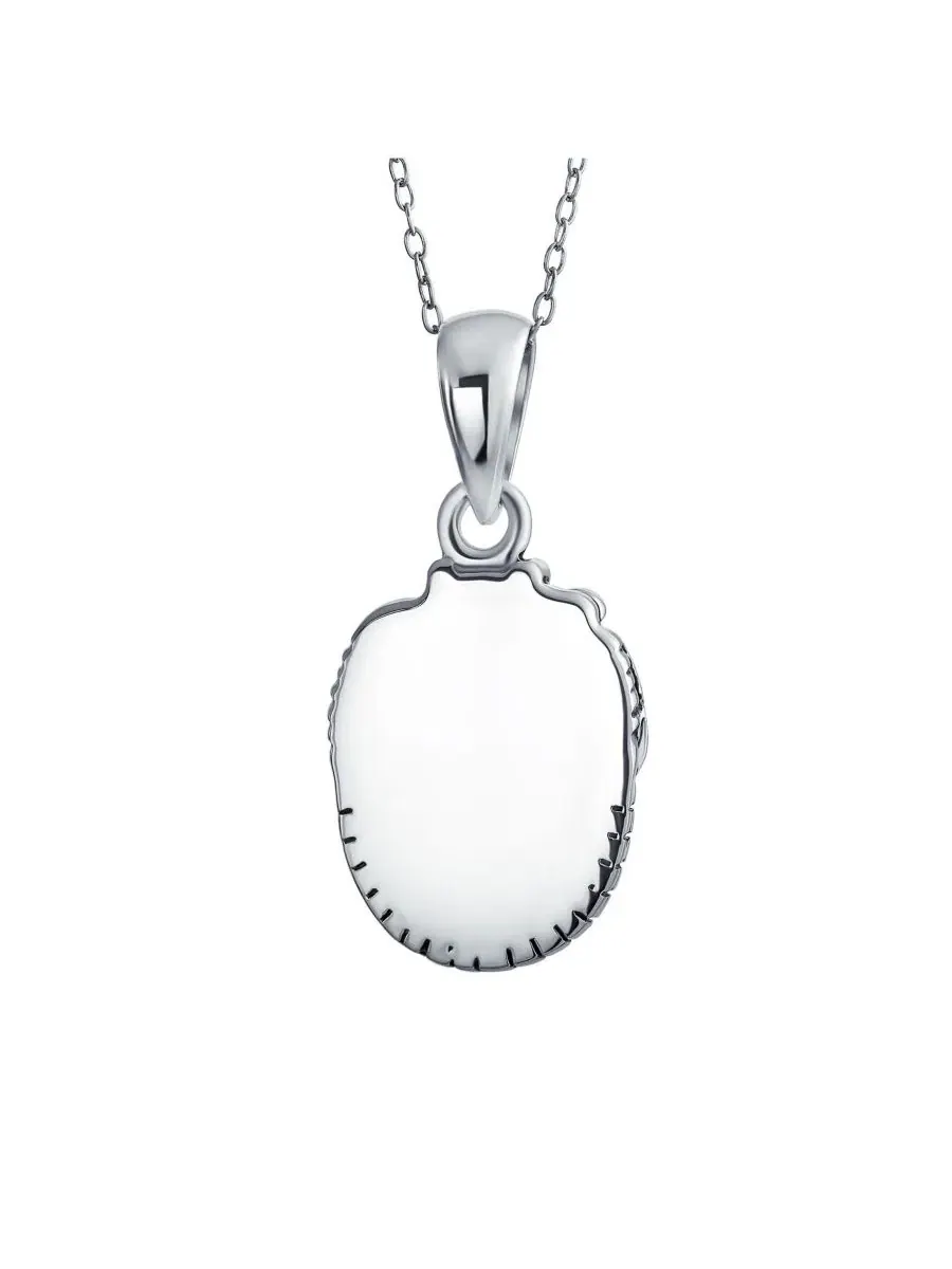 Кулон-подвеска Oval Leaf Feather с бирюзой, из стерлингового серебра Bling Jewelry — изображение 2 из 4, оттенок синий