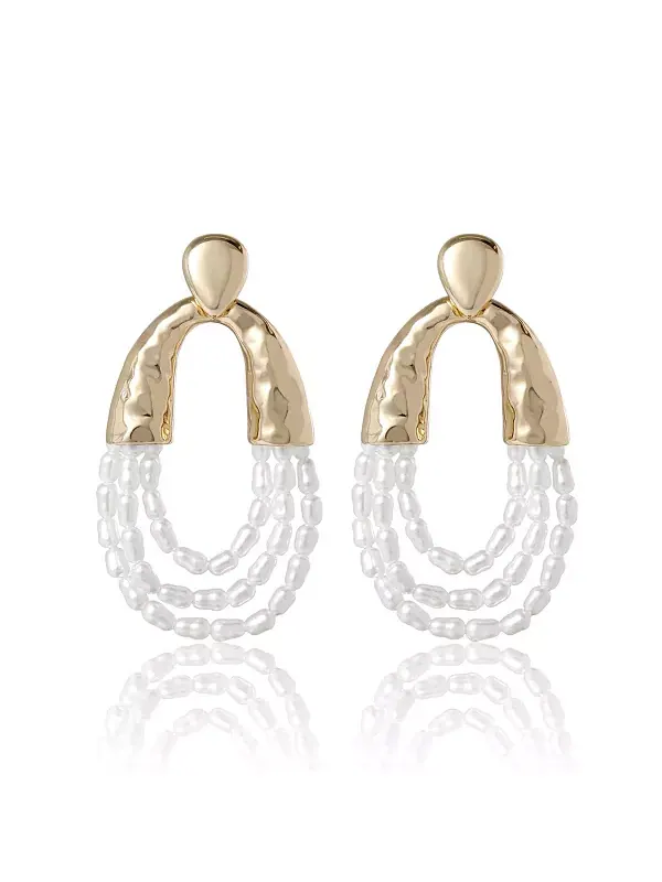 Многорядные серьги-петли из бисера Bcbg