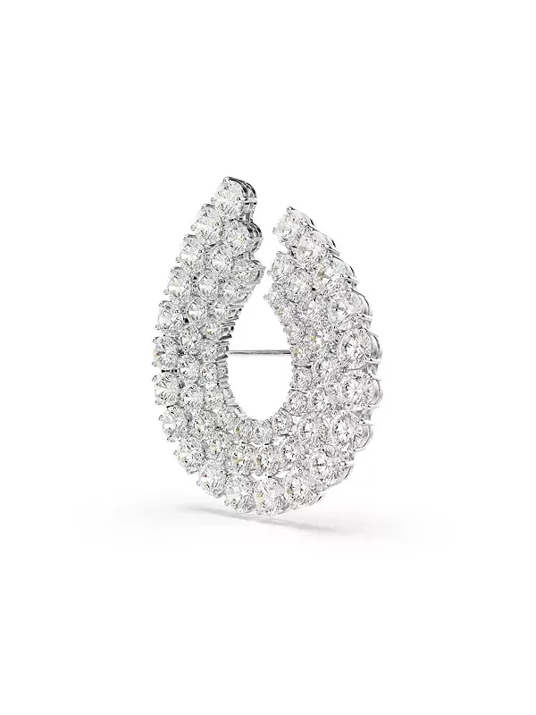 Белая брошь Matrix с родиевым покрытием Swarovski — изображение 2 из 4, оттенок белый