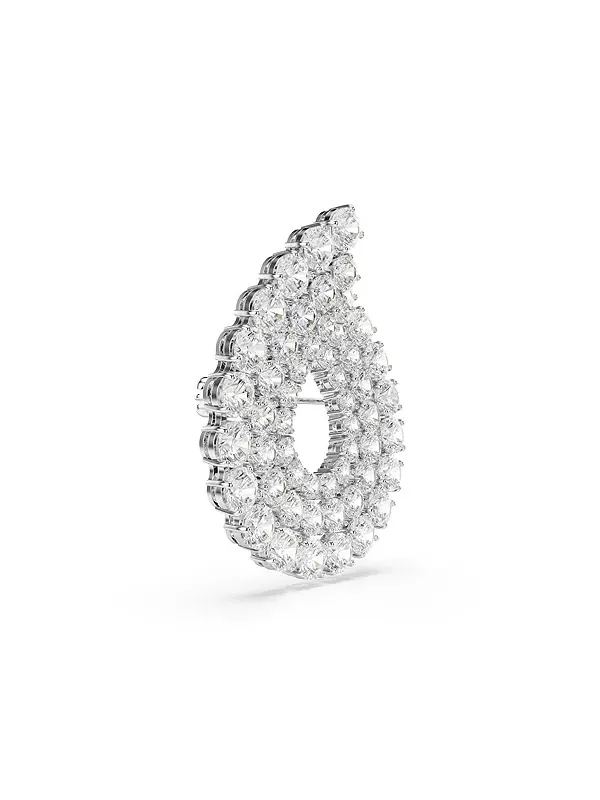 Белая брошь Matrix с родиевым покрытием Swarovski — изображение 3 из 4, оттенок белый