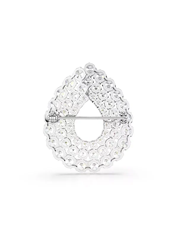 Белая брошь Matrix с родиевым покрытием Swarovski — изображение 4 из 4, оттенок белый