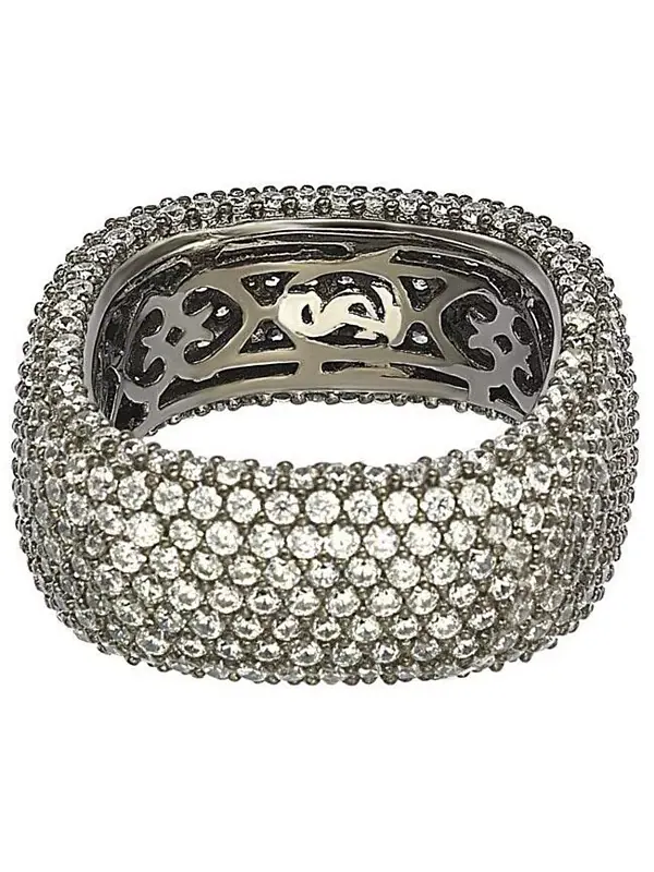 Кольцо Suzy Levian из стерлингового серебра с квадратным паве из кубических цирконий Suzy Levian — изображение 2 из 3