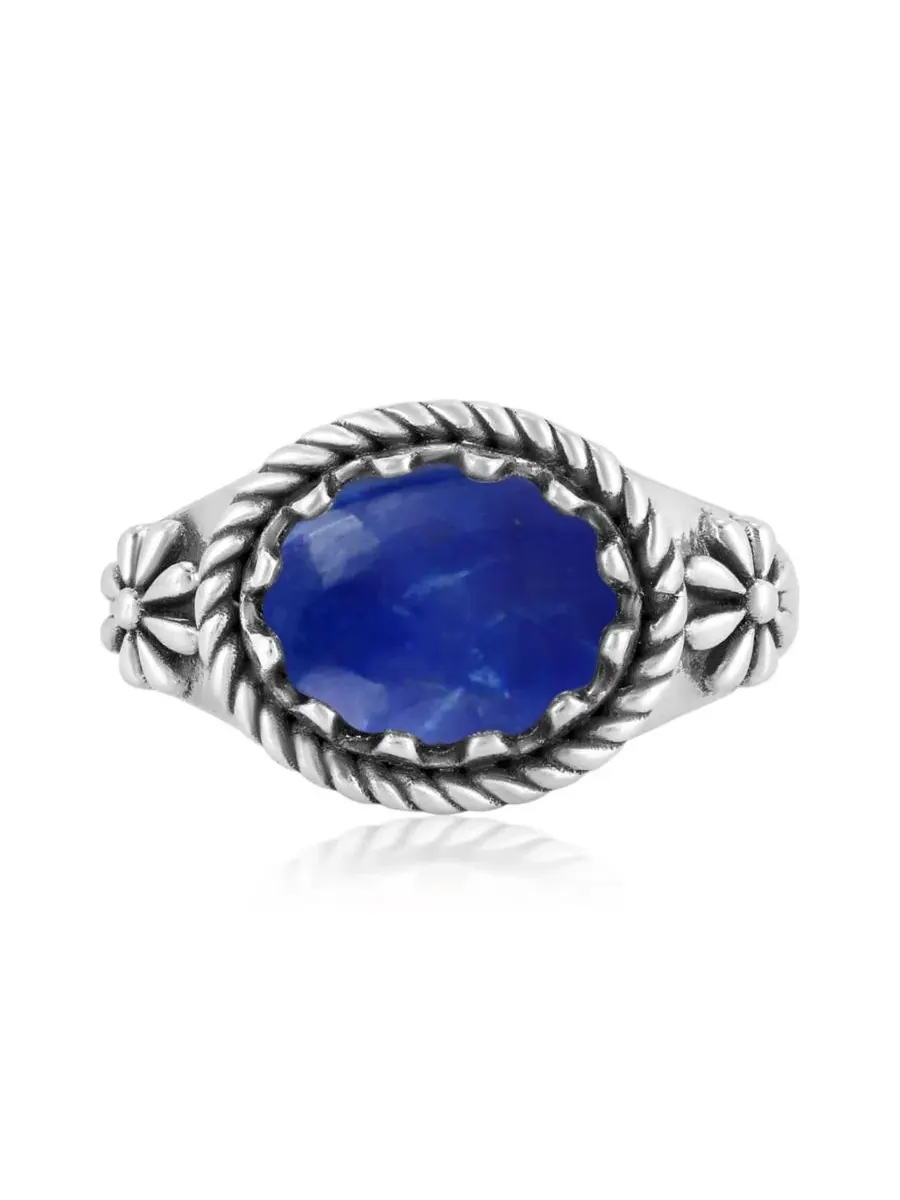 Кольцо из стерлингового серебра с лазуритом, размеры от 5 до 11 American West Jewelry — изображение 1 из 6
