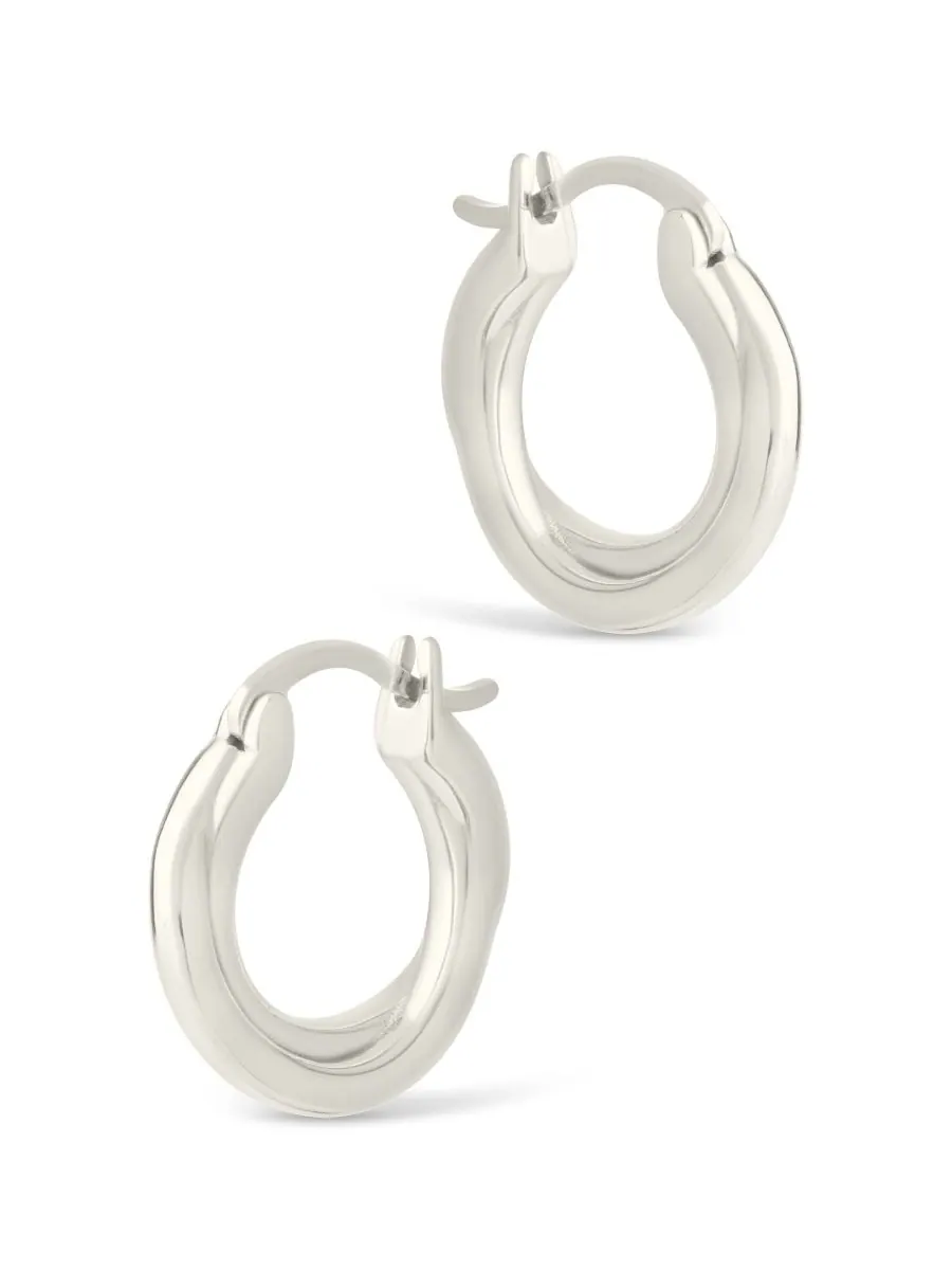Серьги-кольца Janice из стерлингового серебра с витой основой Sterling Forever — изображение 3 из 5, оттенок серебряный