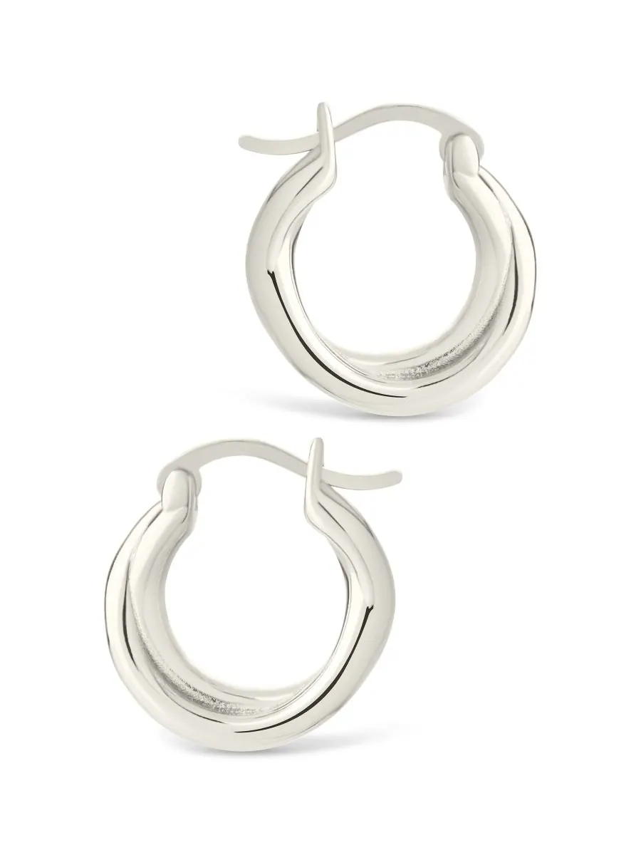 Серьги-кольца Janice из стерлингового серебра с витой основой Sterling Forever — изображение 4 из 5, оттенок серебряный